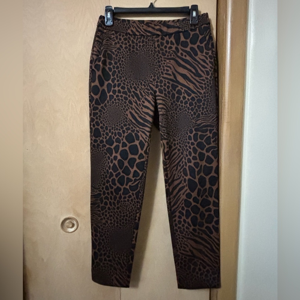 Michael Kors Brown and Black Slim ankle Animal Print Leggings